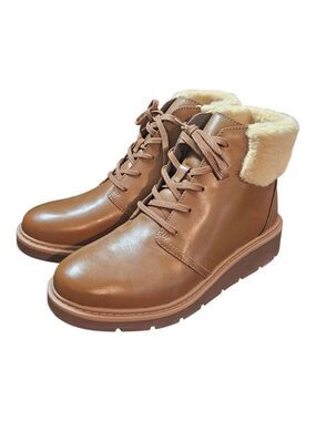 Clarks Brown Beige Fur Lined Winter Boots US Multiple Sizes